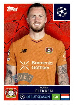 Mark Flekken Bayer 04 Leverkusen samolepka Topps UEFA Champions League 2025/26  #128