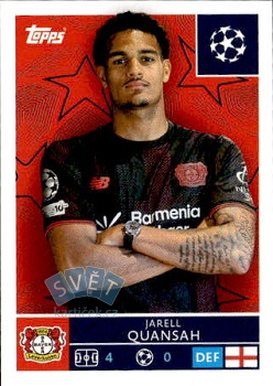 Jarell Quansah Bayer 04 Leverkusen samolepka Topps UEFA Champions League 2025/26  #131