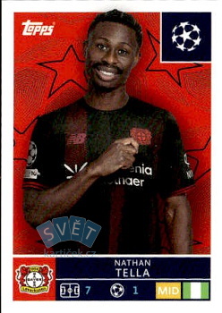 Nathan Tella Bayer 04 Leverkusen samolepka Topps UEFA Champions League 2025/26  #135