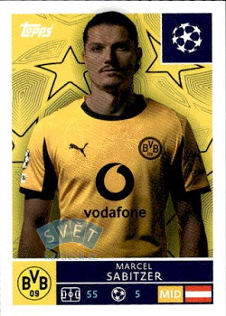 Marcel Sabitzer Borussia Dortmund samolepka Topps UEFA Champions League 2025/26  #149