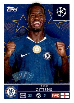 Jamie Gittens Chelsea samolepka Topps UEFA Champions League 2025/26  #167