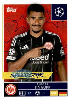 Ansgar Knauff Eintracht Frankfurt samolepka Topps UEFA Champions League 2025/26  #176