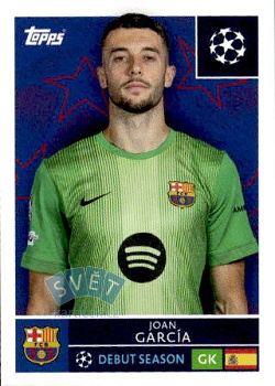 Joan Garcia FC Barcelona samolepka Topps UEFA Champions League 2025/26  #184
