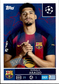 Ronald Araujo FC Barcelona samolepka Topps UEFA Champions League 2025/26  #185