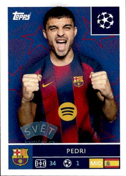 Pedri FC Barcelona samolepka Topps UEFA Champions League 2025/26  #190