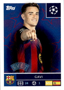 Gavi FC Barcelona samolepka Topps UEFA Champions League 2025/26  #191