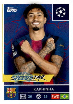 Raphinha FC Barcelona samolepka Topps UEFA Champions League 2025/26  #192