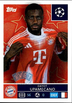 Dayot Upamecano Bayern Munchen samolepka Topps UEFA Champions League 2025/26  #199