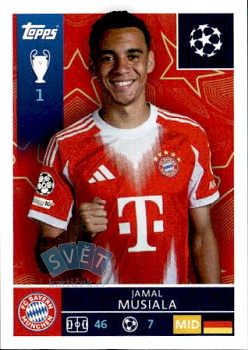 Jamal Musiala Bayern Munchen samolepka Topps UEFA Champions League 2025/26  #205