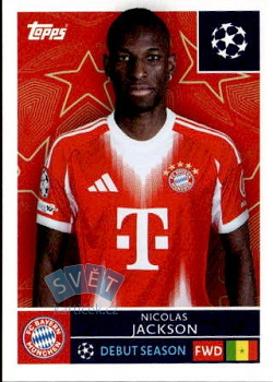 Nicolas Jackson Bayern Munchen samolepka Topps UEFA Champions League 2025/26  #206
