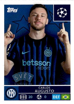 Carlos Augusto Internazionale Milano samolepka Topps UEFA Champions League 2025/26  #218