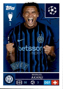 Manuel Akanji Internazionale Milano samolepka Topps UEFA Champions League 2025/26  #219