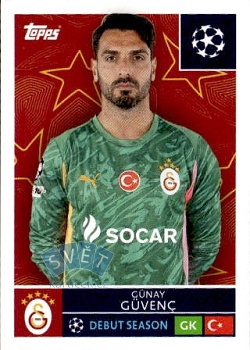 Gunay Guvenc Galatasaray AS samolepka Topps UEFA Champions League 2025/26  #226