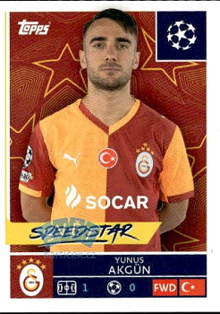 Yunus Akgun Galatasaray AS samolepka Topps UEFA Champions League 2025/26  #236