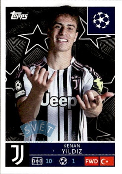 Kenan Yildiz Juventus FC samolepka Topps UEFA Champions League 2025/26  #251