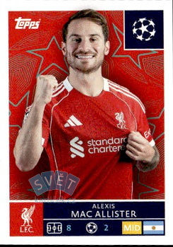 Alexis Mac Allister Liverpool samolepka Topps UEFA Champions League 2025/26  #260