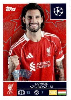 Dominik Szoboszlai Liverpool samolepka Topps UEFA Champions League 2025/26  #261