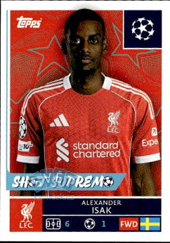 Alexander Isak Liverpool samolepka Topps UEFA Champions League 2025/26  #263