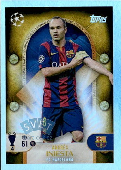 Andres Iniesta FC Barcelona samolepka Topps UEFA Champions League 2025/26 Leading Legacy #275