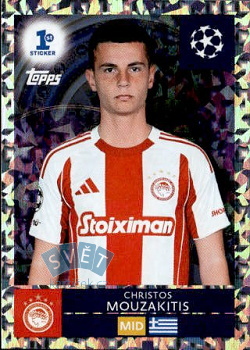 Christos Mouzakitis Olympiacos FC samolepka Topps UEFA Champions League 2025/26 1st Sticker #288