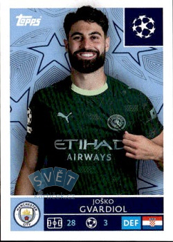 Josko Gvardiol Manchester City samolepka Topps UEFA Champions League 2025/26  #301