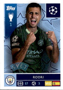 Rodri Manchester City samolepka Topps UEFA Champions League 2025/26  #307