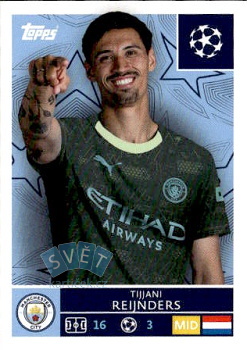 Tijjani Reijnders Manchester City samolepka Topps UEFA Champions League 2025/26  #308