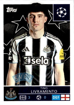 Tino Livramento Newcastle United samolepka Topps UEFA Champions League 2025/26  #316