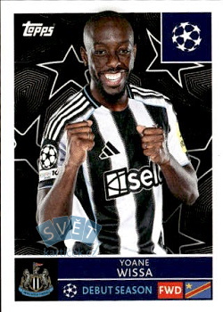 Yoane Wissa Newcastle United samolepka Topps UEFA Champions League 2025/26  #322
