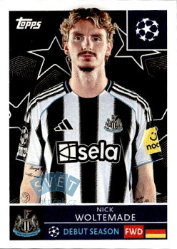 Nick Woltemade Newcastle United samolepka Topps UEFA Champions League 2025/26  #325