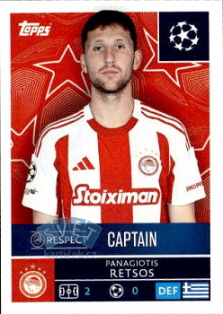 Panagiotis Retsos Olympiacos FC samolepka Topps UEFA Champions League 2025/26  #327