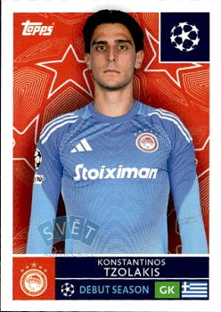 Konstantinos Tzolakis Olympiacos FC samolepka Topps UEFA Champions League 2025/26  #328
