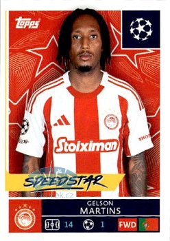 Gelson Martis Olympiacos FC samolepka Topps UEFA Champions League 2025/26  #339