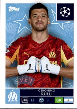 Geronimo Rulli Olympique Marseille samolepka Topps UEFA Champions League 2025/26  #342