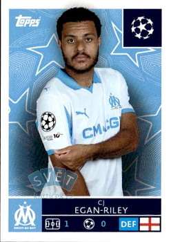 CJ Egan-Riley Olympique Marseille samolepka Topps UEFA Champions League 2025/26  #344