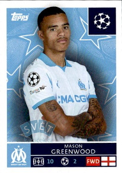 Mason Greenwood Olympique Marseille samolepka Topps UEFA Champions League 2025/26  #349