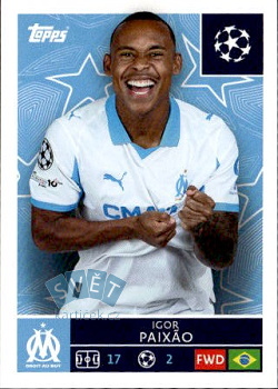 Igor Paixao Olympique Marseille samolepka Topps UEFA Champions League 2025/26  #350
