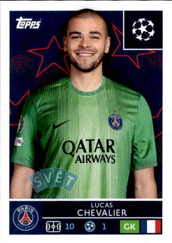 Lucas Chevalier Paris Saint-Germain samolepka Topps UEFA Champions League 2025/26  #356