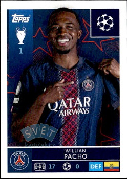 Willian Pacho Paris Saint-Germain samolepka Topps UEFA Champions League 2025/26  #357