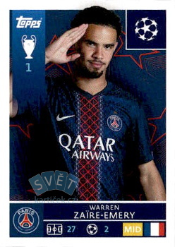 Warren Zaire-Emery Paris Saint-Germain samolepka Topps UEFA Champions League 2025/26  #362