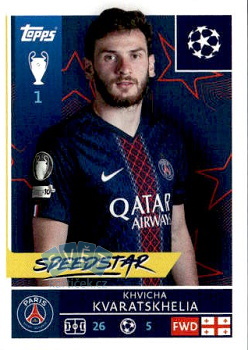 Khvicha Kvaratskhelia Paris Saint-Germain samolepka Topps UEFA Champions League 2025/26  #365
