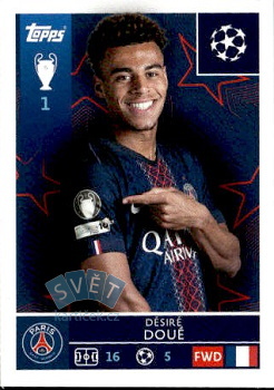 Desire Doue Paris Saint-Germain samolepka Topps UEFA Champions League 2025/26  #366