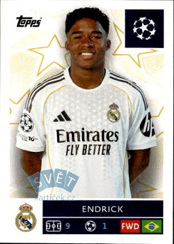 Endrick Real Madrid samolepka Topps UEFA Champions League 2025/26  #395