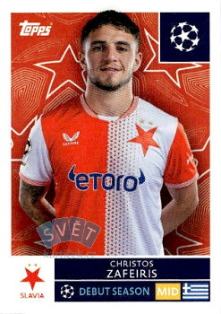 Christos Zafeiris Slavia Praha samolepka Topps UEFA Champions League 2025/26  #406