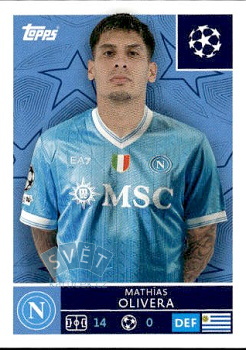 Mathias Olivera SSC Napoli samolepka Topps UEFA Champions League 2025/26  #428