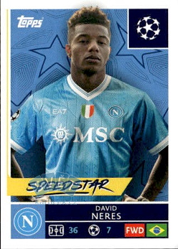 David Neres SSC Napoli samolepka Topps UEFA Champions League 2025/26  #436