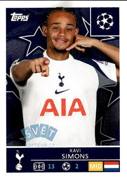 Xavi Simons Tottenham Hotspur samolepka Topps UEFA Champions League 2025/26  #446