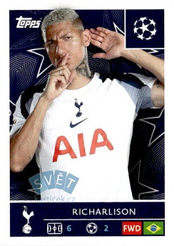 Richerlison Tottenham Hotspur samolepka Topps UEFA Champions League 2025/26  #447