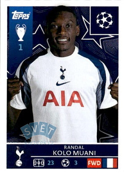 Randal Kolo Muani Tottenham Hotspur samolepka Topps UEFA Champions League 2025/26  #448