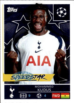 Mohammed Kudus Tottenham Hotspur samolepka Topps UEFA Champions League 2025/26  #449